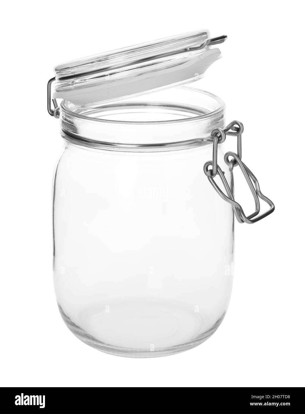 Empty glass jar on white background Stock Photo Alamy