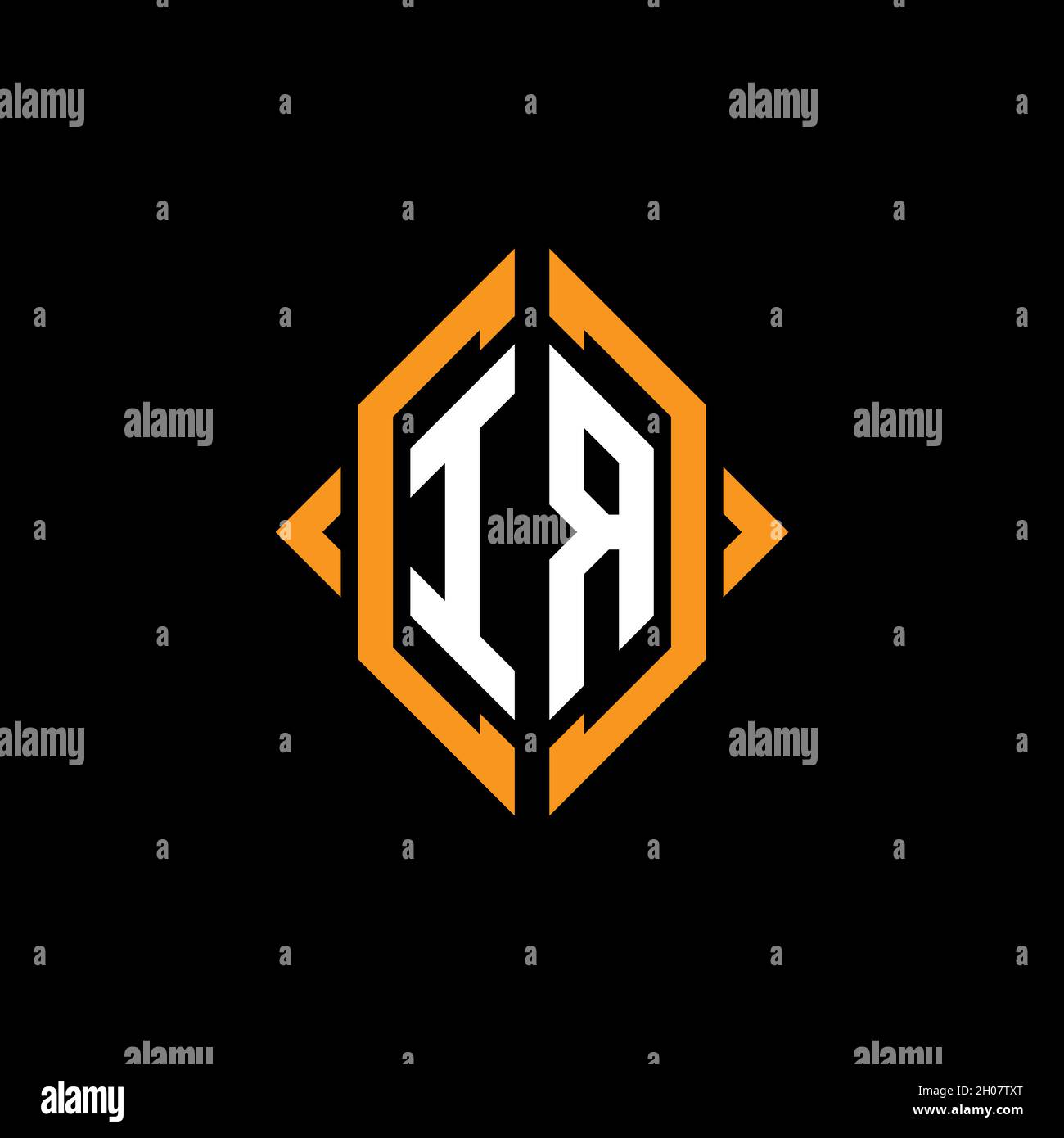 IR Monogram geometric shape style template. Monogram initial design ...