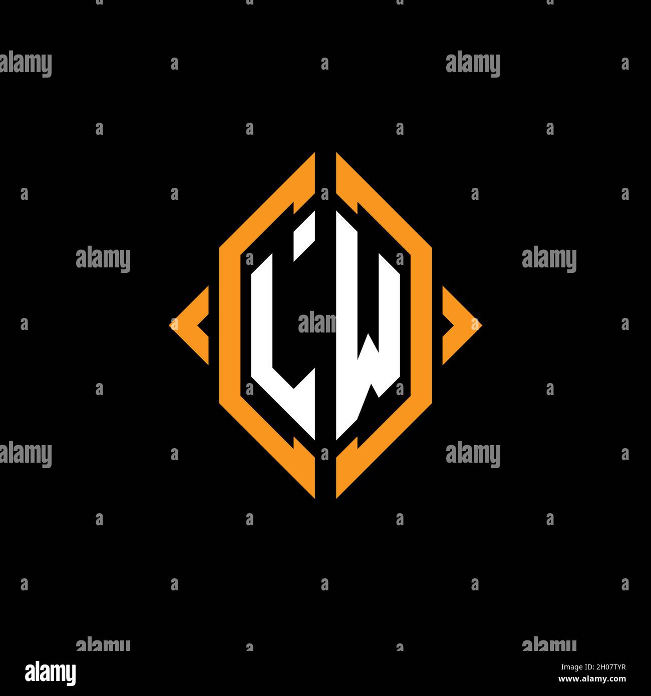 LW Monogram geometric shape style template. Monogram initial design ...