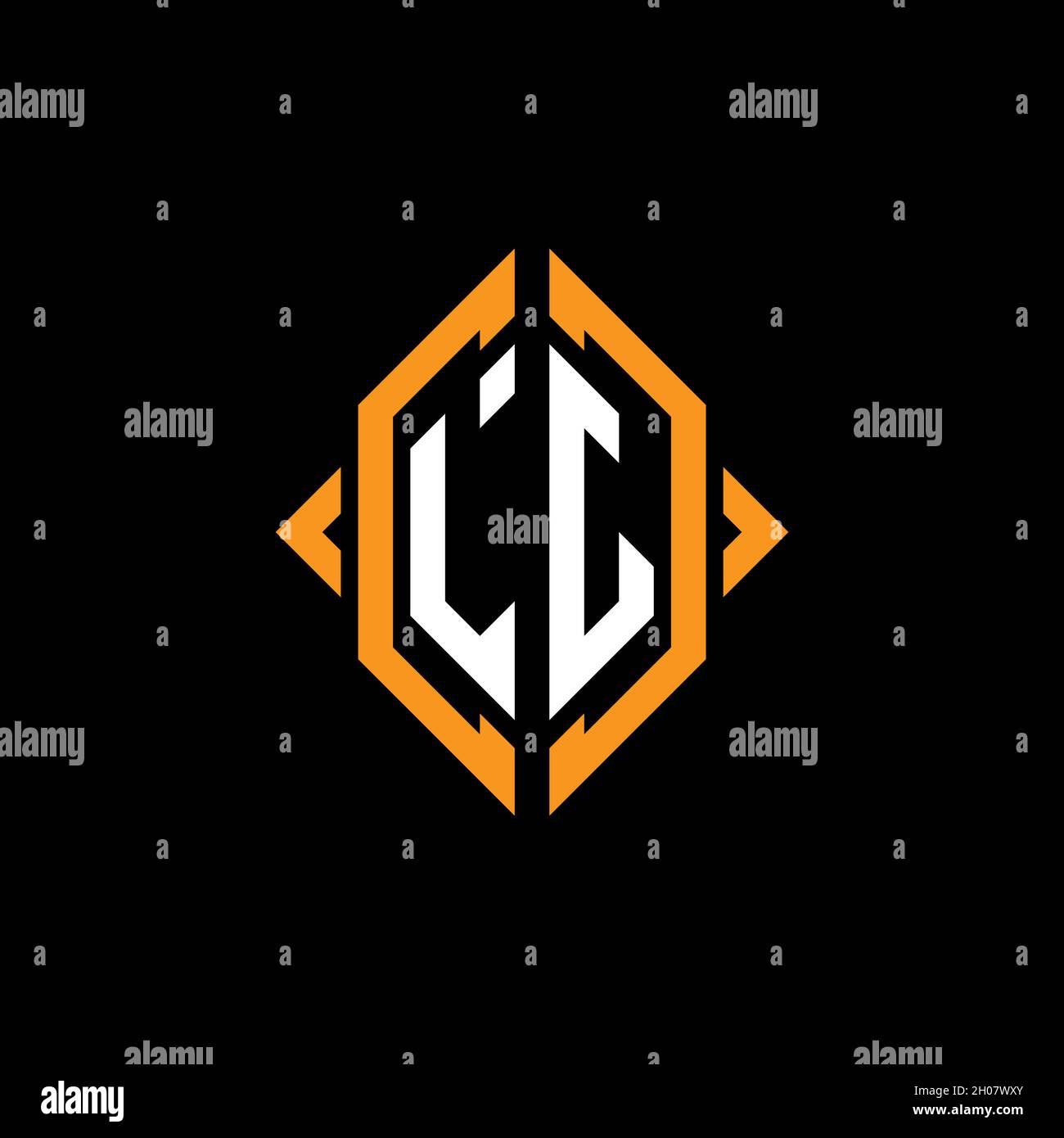 LJ Monogram geometric shape style template. Monogram initial design vector on isolated background Stock Vector