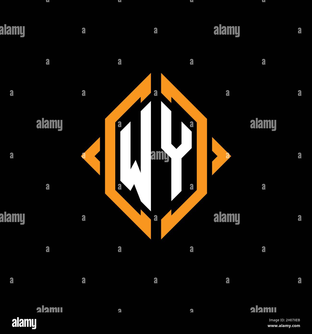 WY Monogram geometric shape style template. Monogram initial design vector on isolated background Stock Vector