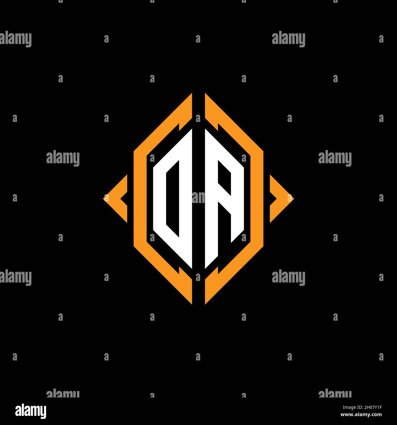 OA Monogram geometric shape style template. Monogram initial design ...