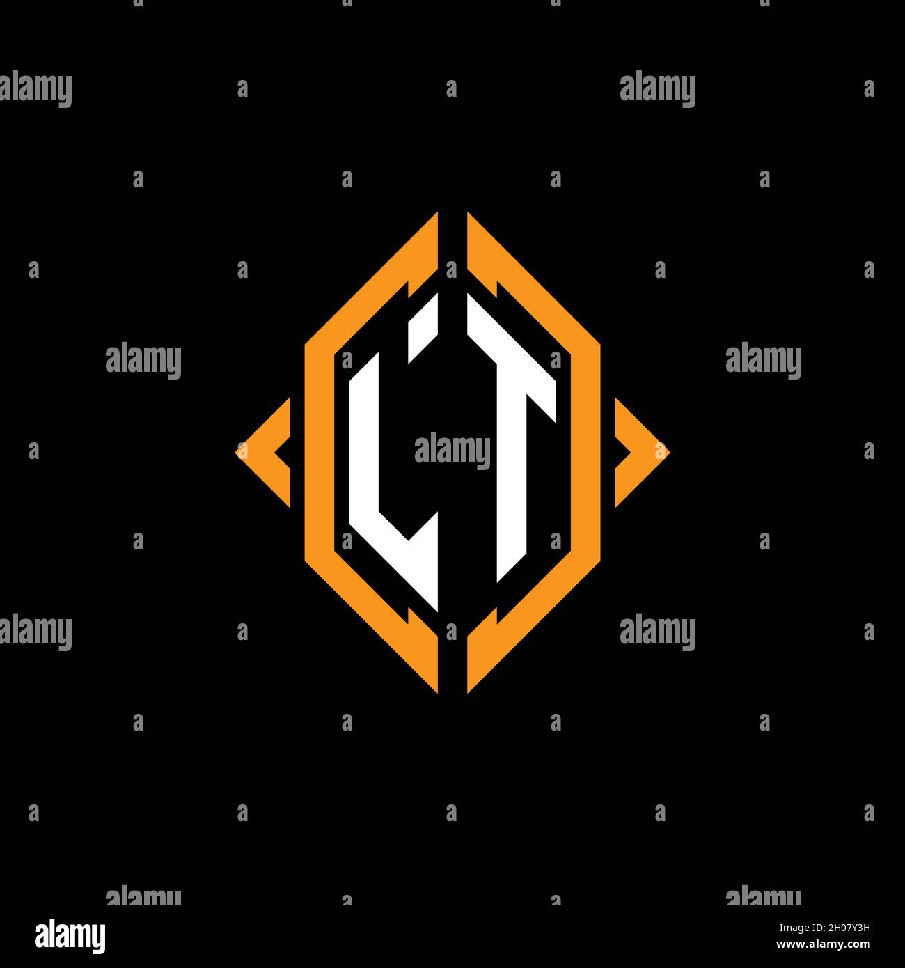 LT Monogram geometric shape style template. Monogram initial design vector on isolated background Stock Vector