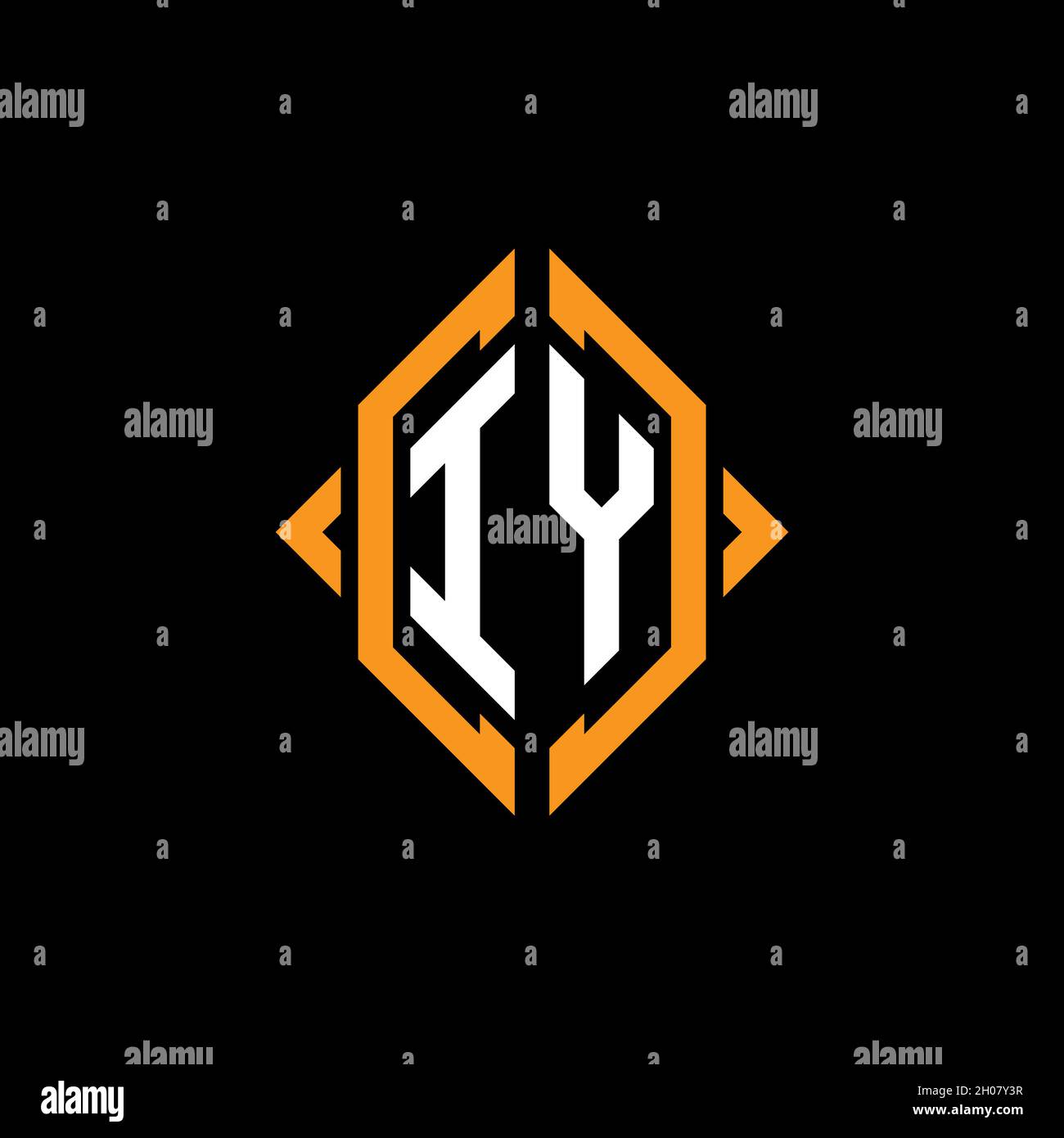 IY Monogram geometric shape style template. Monogram initial design vector on isolated background Stock Vector