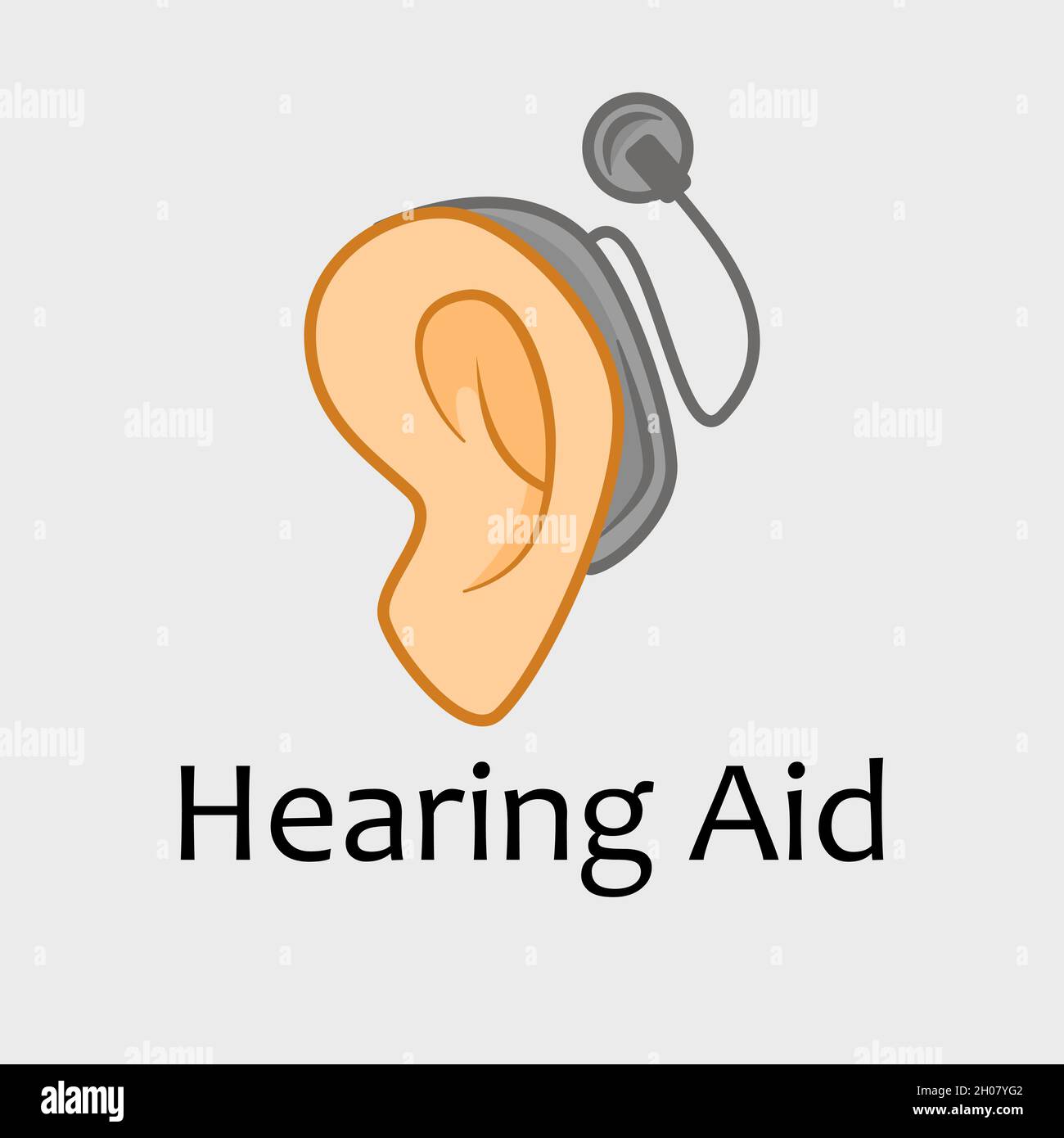 Vector Coloured Cochlear or Auditory brainstem Hearing Aid Implants Icon. Great for health services, accessibility and assisted technologies. Stock Vector