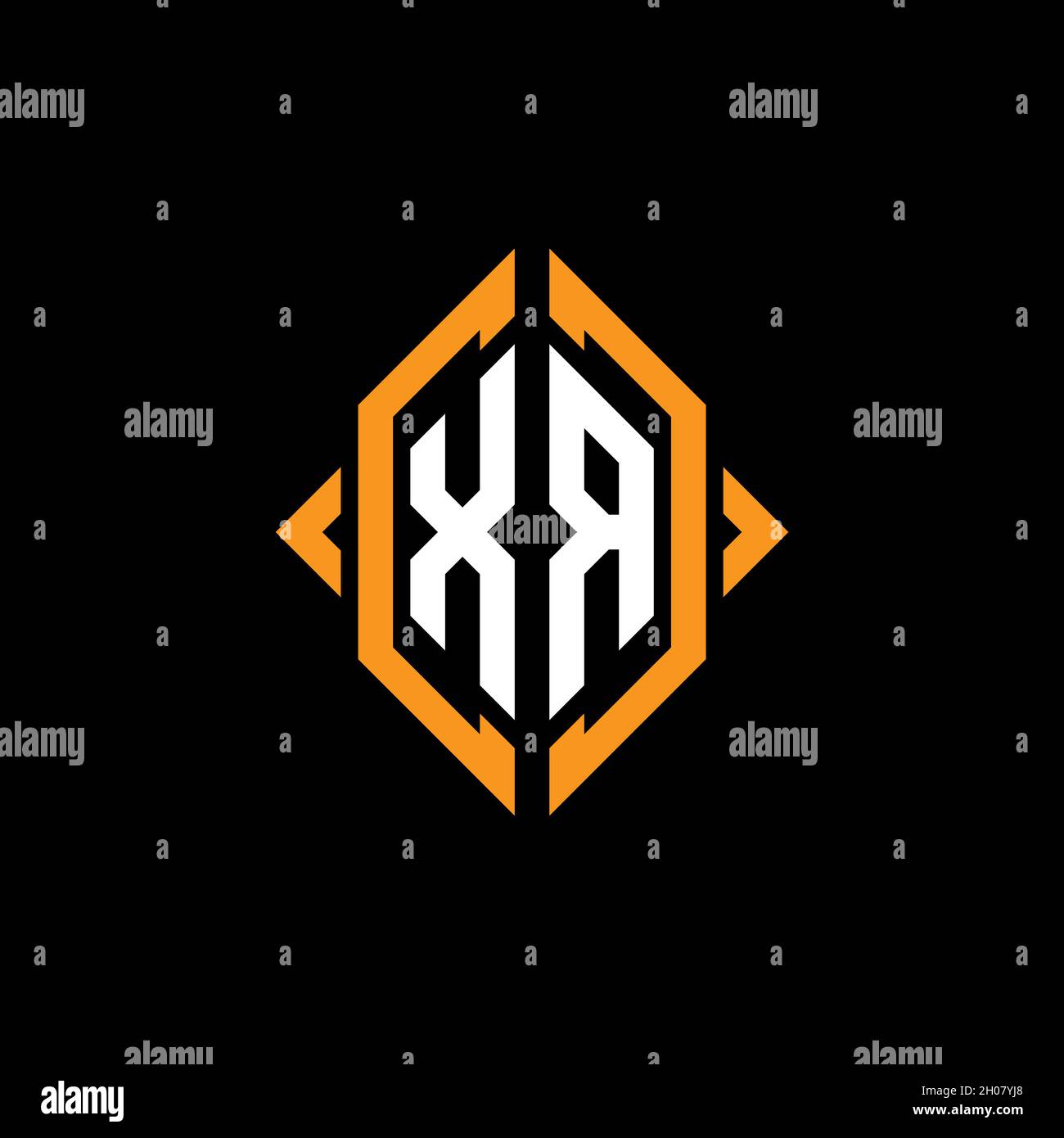 XR Monogram geometric shape style template. Monogram initial design vector on isolated background Stock Vector