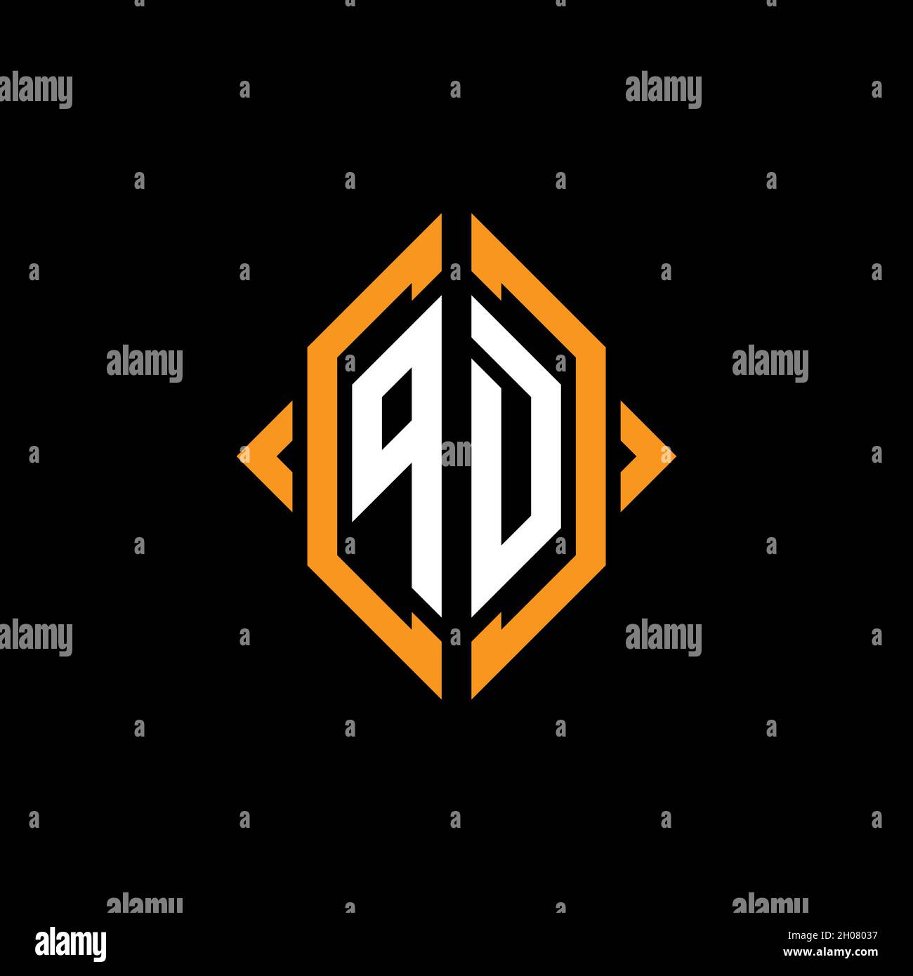 PD Monogram geometric shape style template. Monogram initial design ...