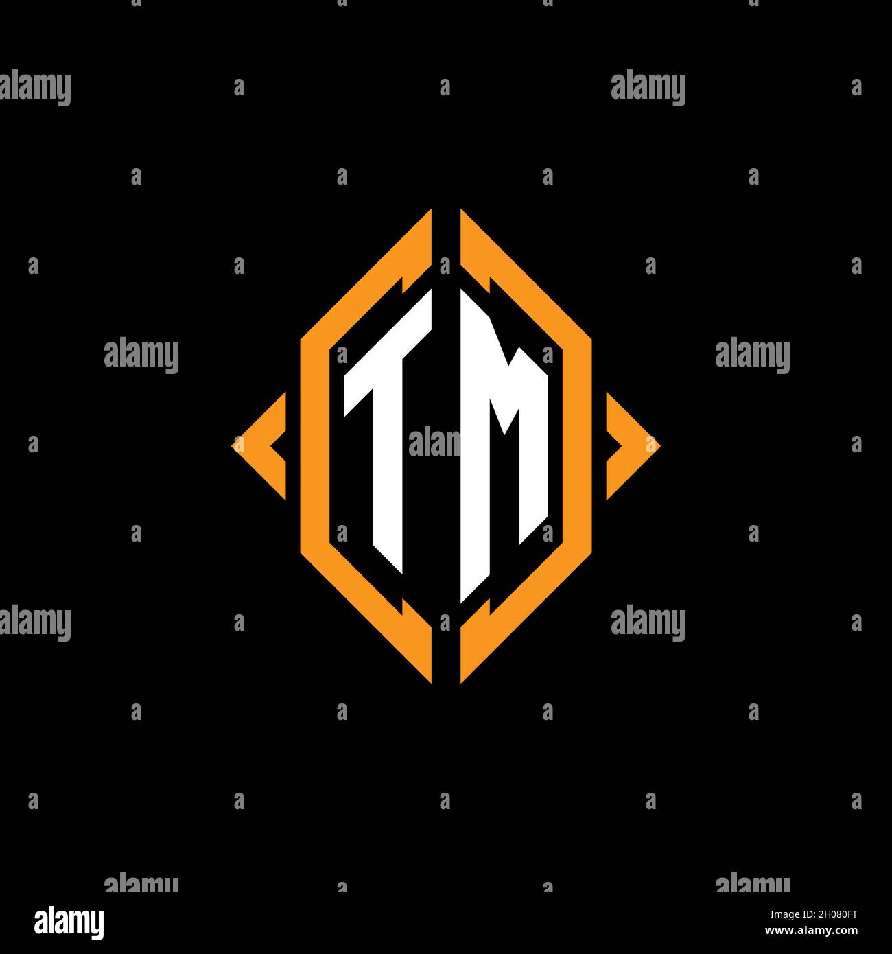 TM Monogram geometric shape style template. Monogram initial design ...