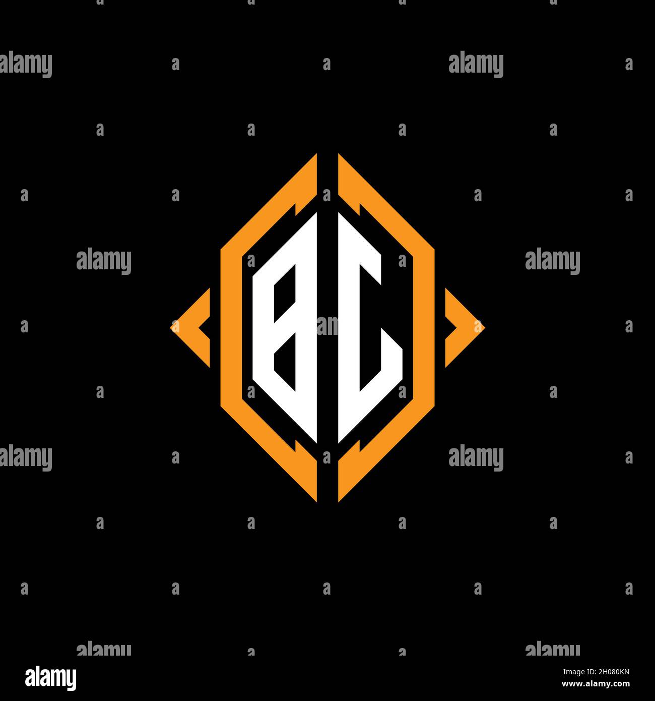 BJ Monogram geometric shape style template. Monogram initial design vector on isolated background Stock Vector
