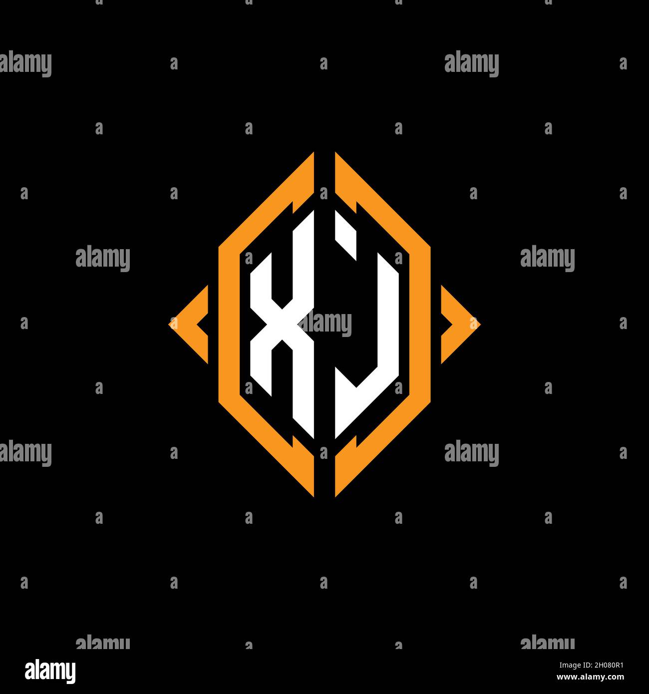 XL Monogram geometric shape style template. Monogram initial design vector on isolated background Stock Vector