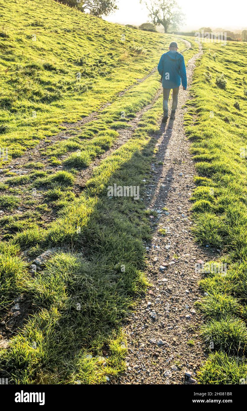 Walkers walking on the North York Moors bridleway above Helmsley