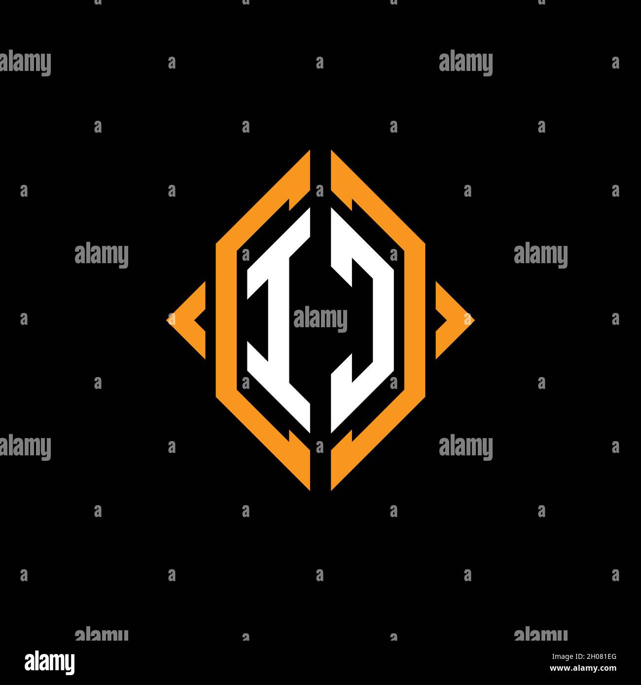 IC Monogram geometric shape style template. Monogram initial design ...