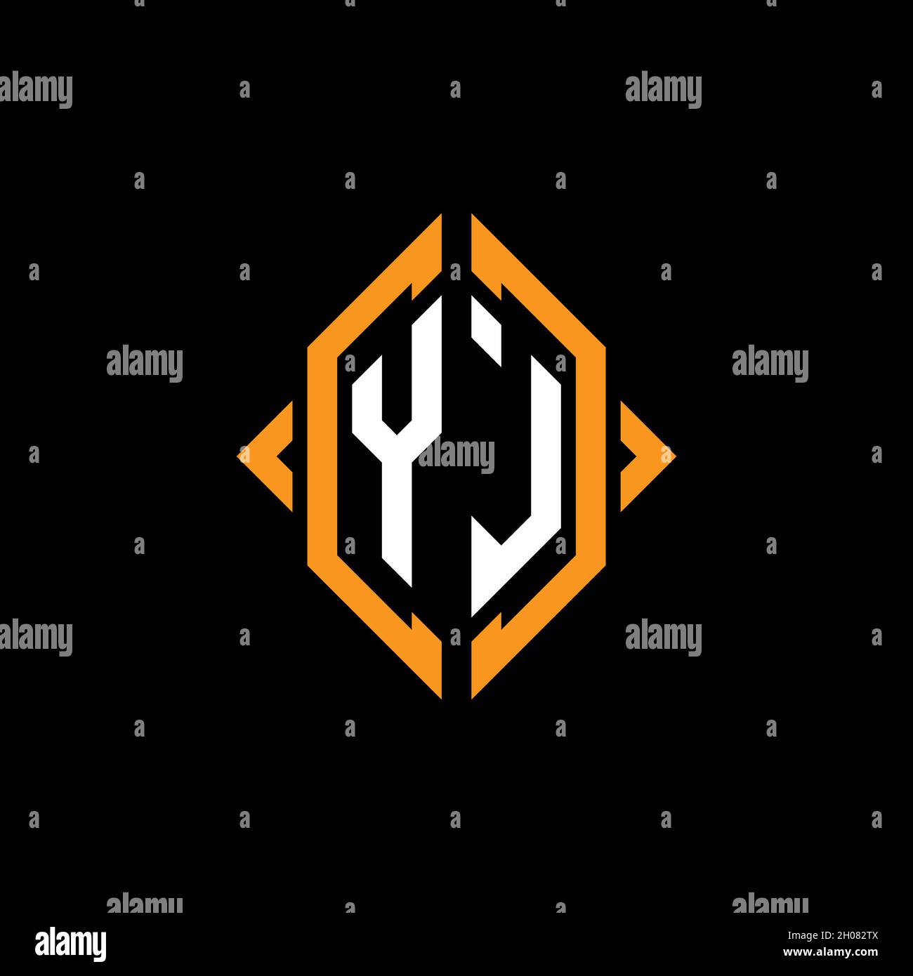 YL Monogram geometric shape style template. Monogram initial design vector on isolated background Stock Vector