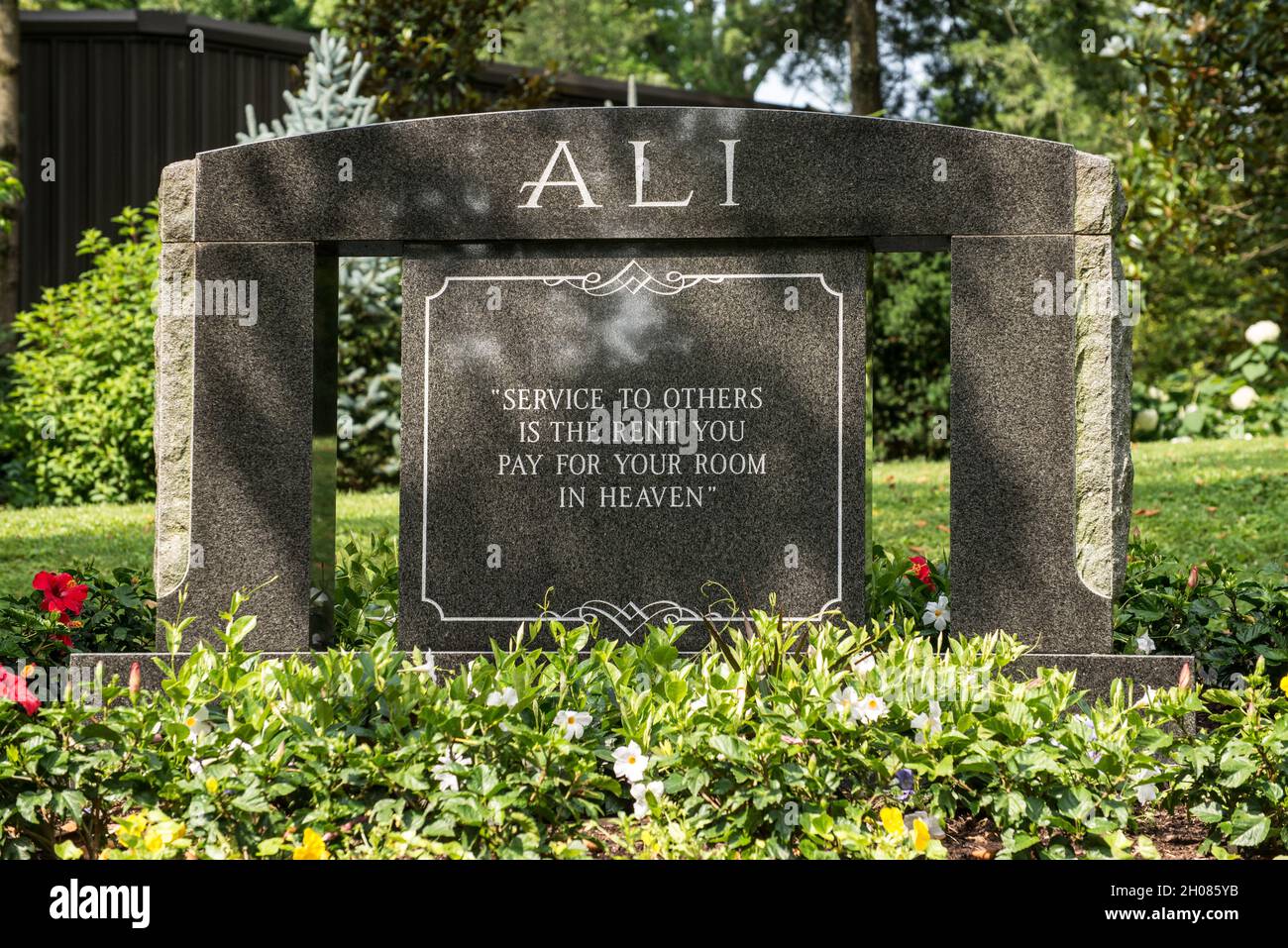 Muhammad Ali Grave - Cave Hill Cemetery - Louisville - Kentucky Stock Photo