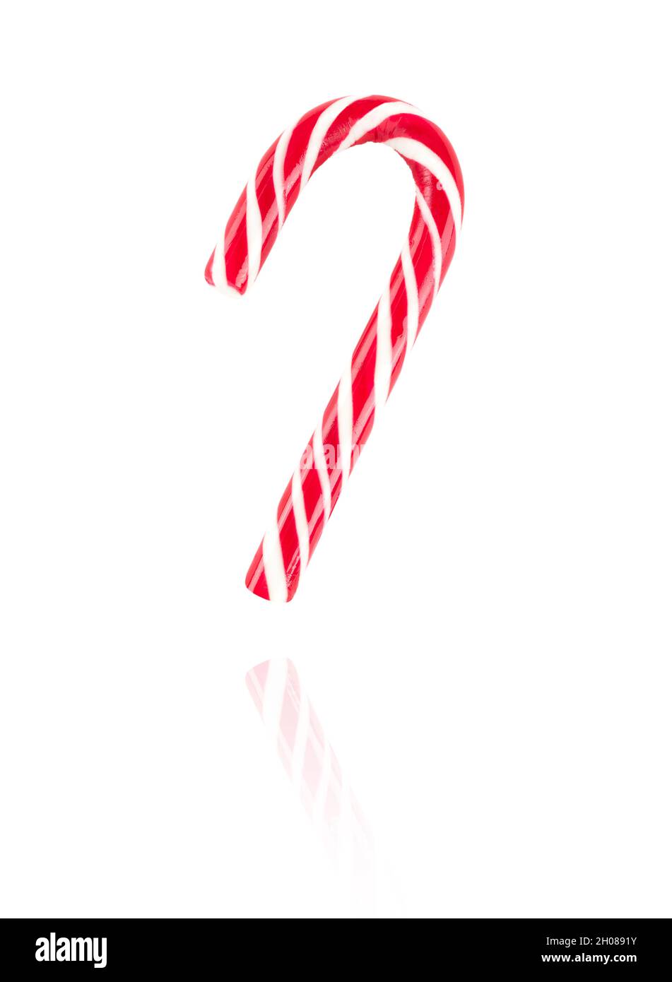 Christmas striped candy cane isolated on white background. stock photo ...