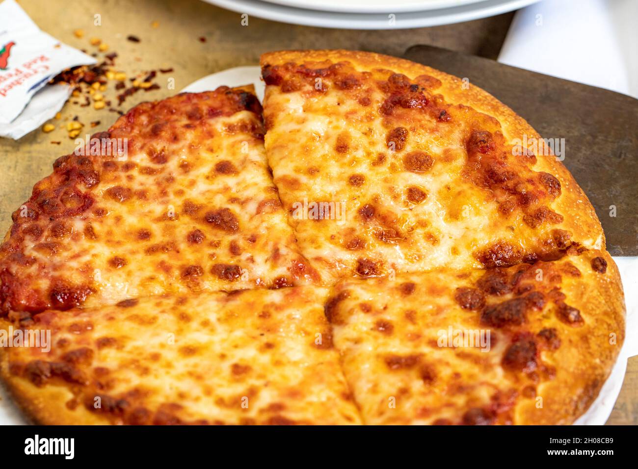 Personal Small Size Cheese Pizza Slices Sized For one Person Stock