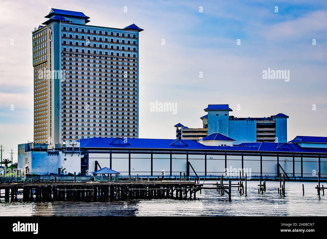 The IP Casino is pictured, Oct. 9, 2021, in Biloxi, Mississippi. IP Casino, located in Back Bay Biloxi, opened in 1997 as Imperial Palace. Stock Photo