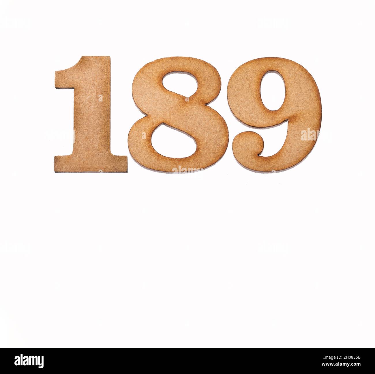 Number 189 - Piece of wood isolated on white background Stock Photo - Alamy