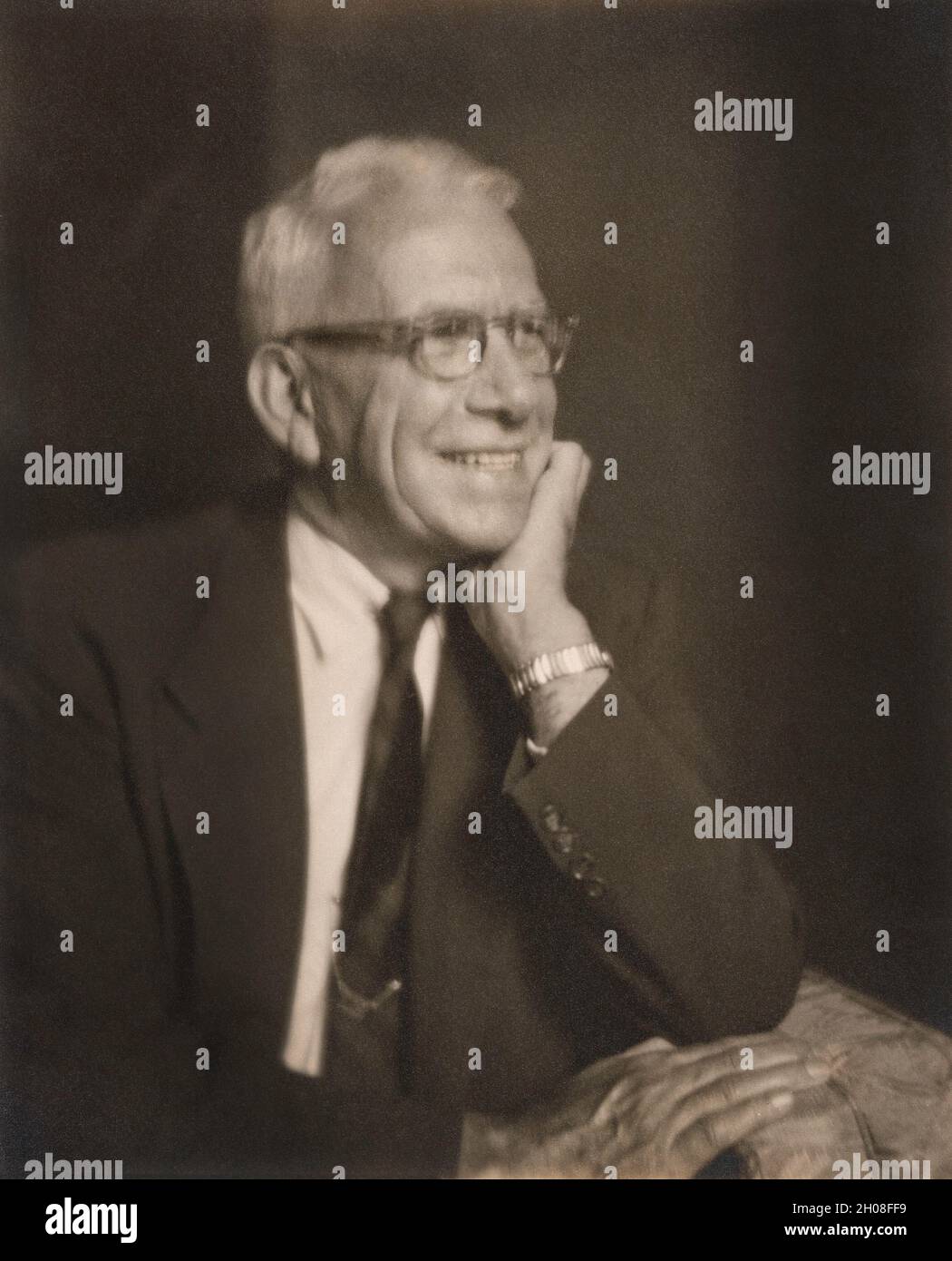 George Aiken (1892-1984), American Republican Politician, U.S. Senator from Vermont 1941-1975, Governor of Vermont 1937-1941, half-length seated Portrait, Clara Sipprell, 1960 Stock Photo