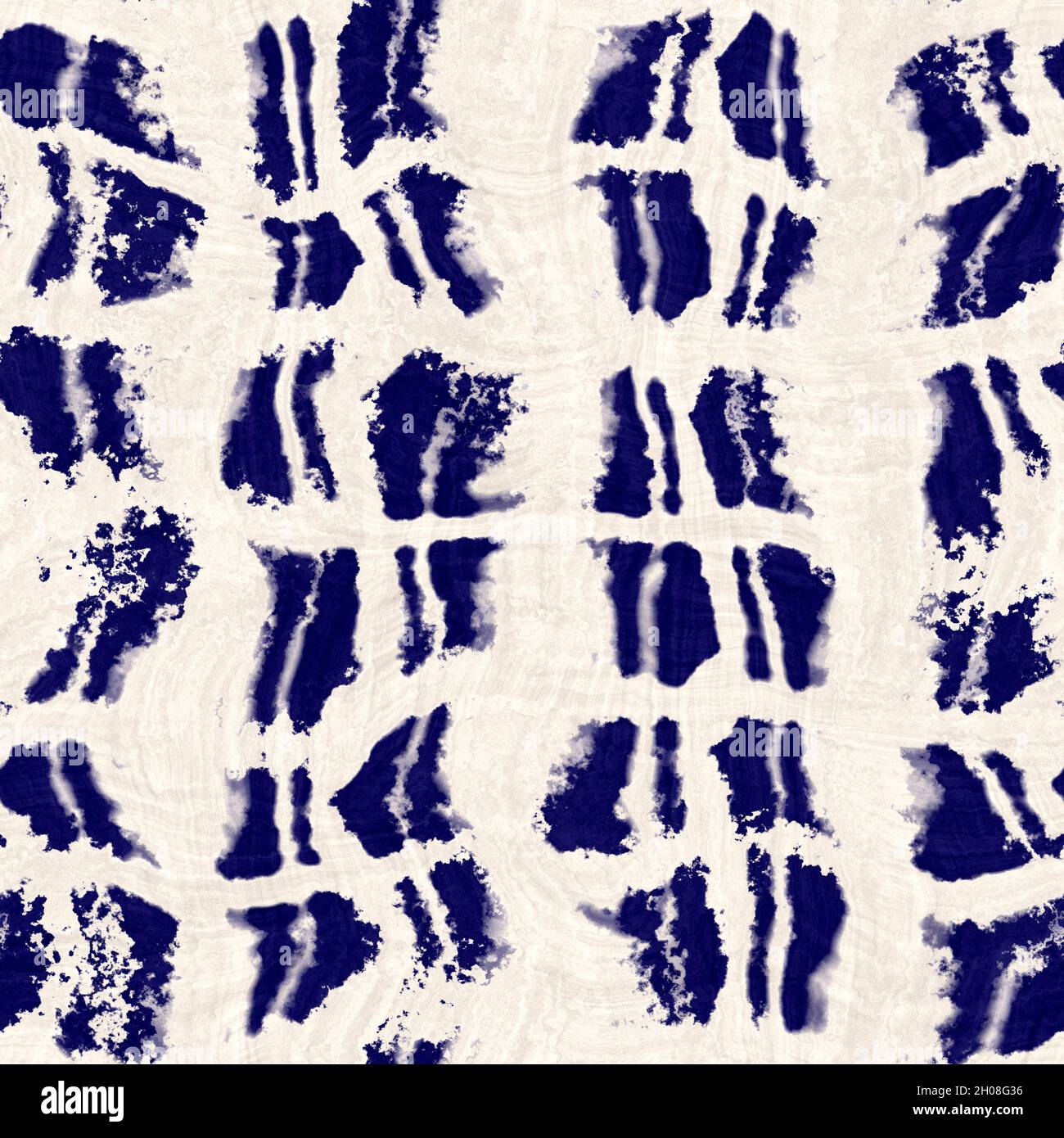 Resist Extra Pattern Seamless indigo mottled texture. Blue woven boro cotton dyed effect ...