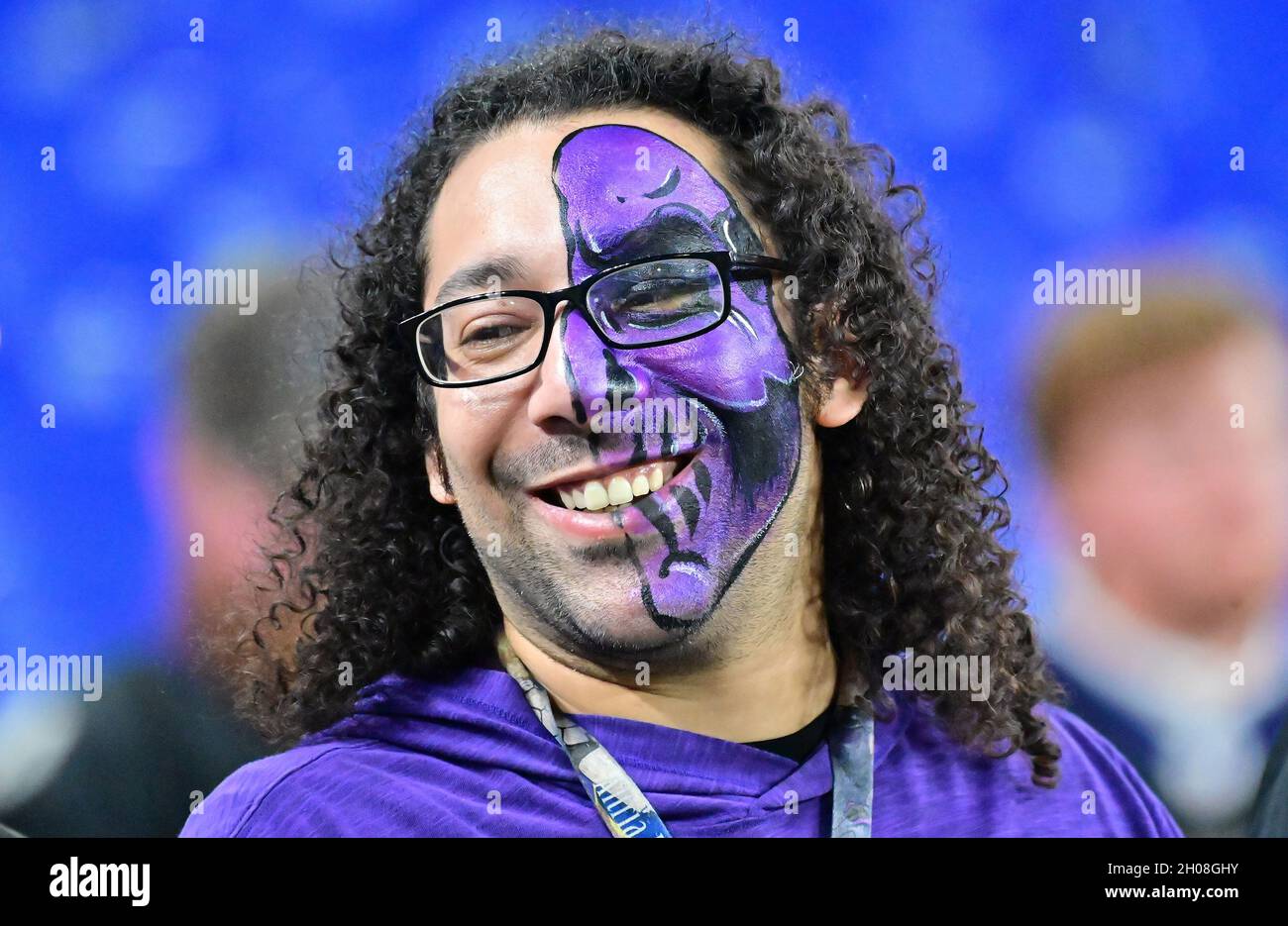 Baltimore, United States. 11th Oct, 2021. A Baltimore Ravens fan is ready for the game against the Indianapolis Colts at M&T Bank Stadium in Baltimore, Maryland, on Monday, October 11, 2021. Photo by David Tulis/UPI Credit: UPI/Alamy Live News Stock Photo