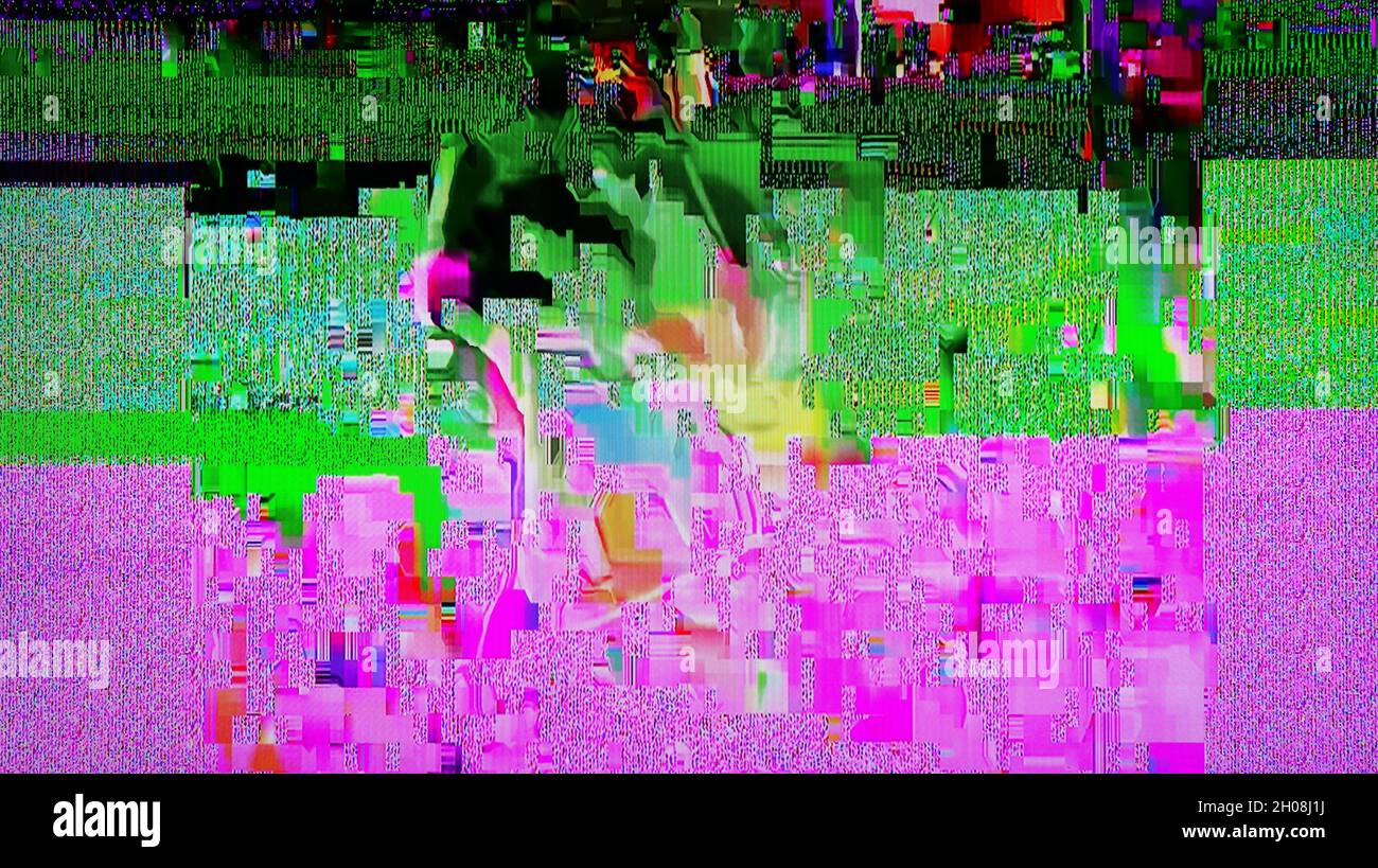 TV Static Noise Glitch Distortion Effect Digital Video signal on