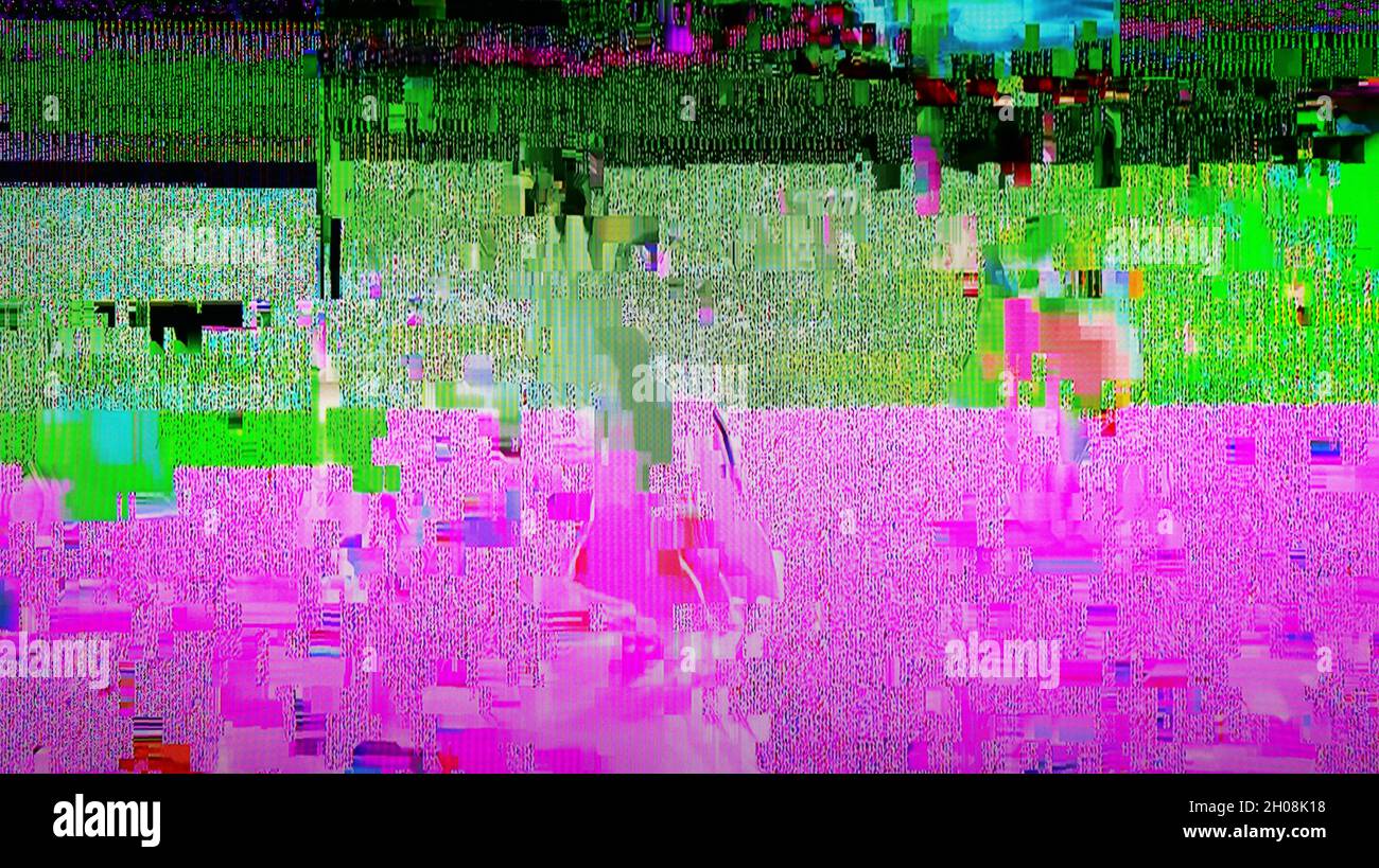 TV Static Noise Glitch Distortion Effect Digital Video signal on