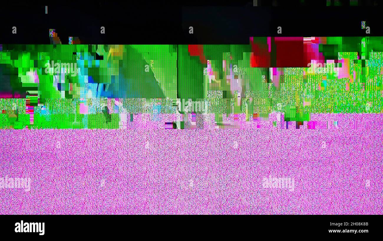 TV Static Noise Glitch Distortion Effect Digital Video signal on