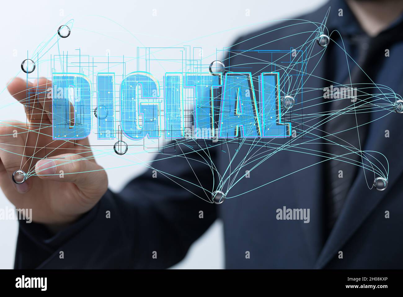 Human hand showing big data and artificial intelligence concept Stock ...