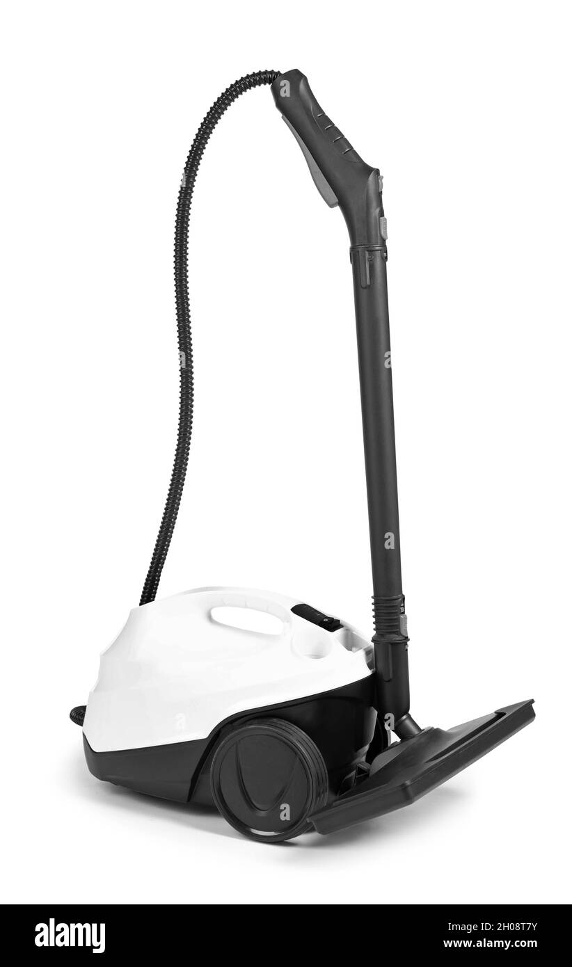 Modern professional steam cleaner on white background Stock Photo Alamy