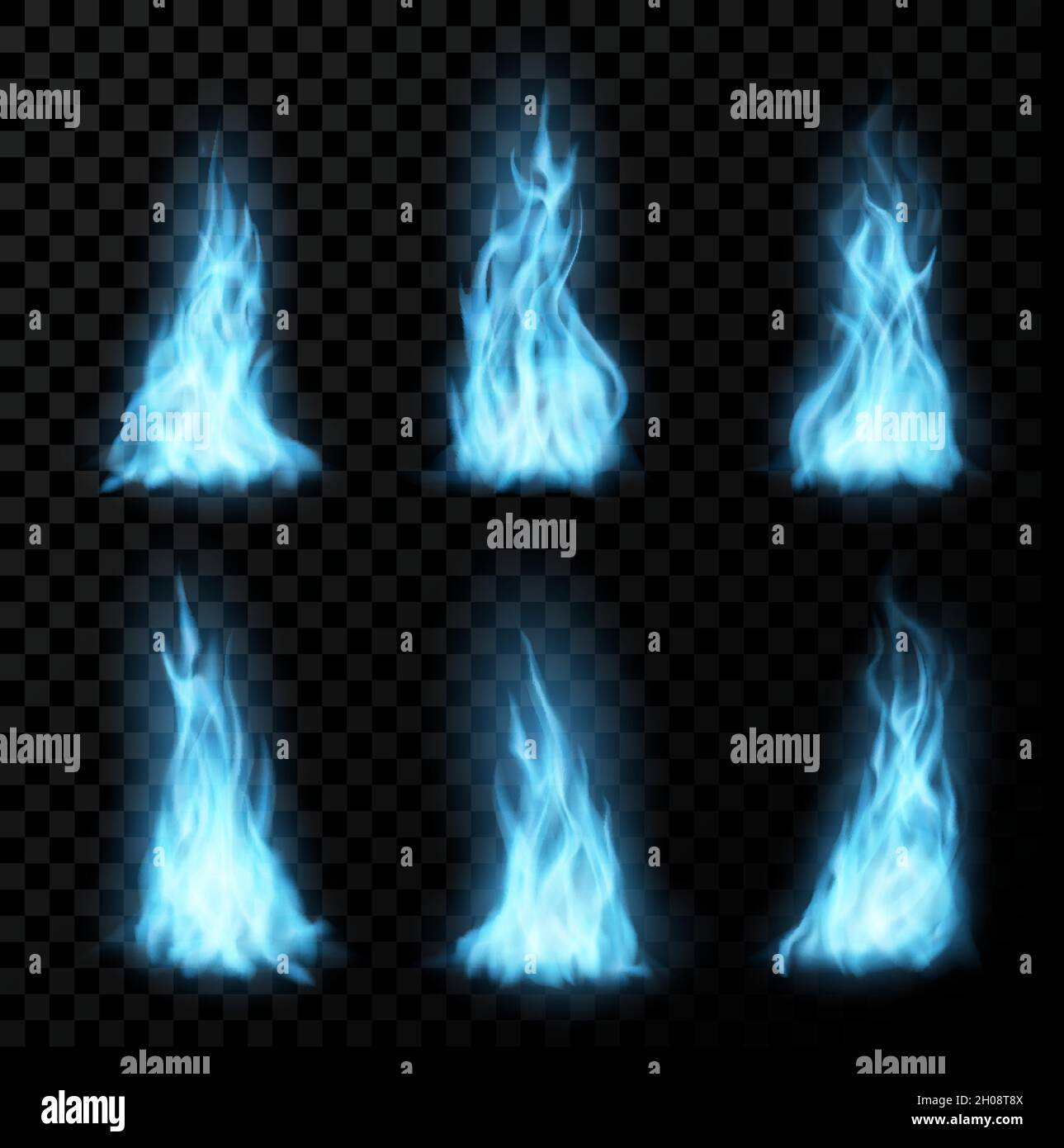 blue fire transparent background