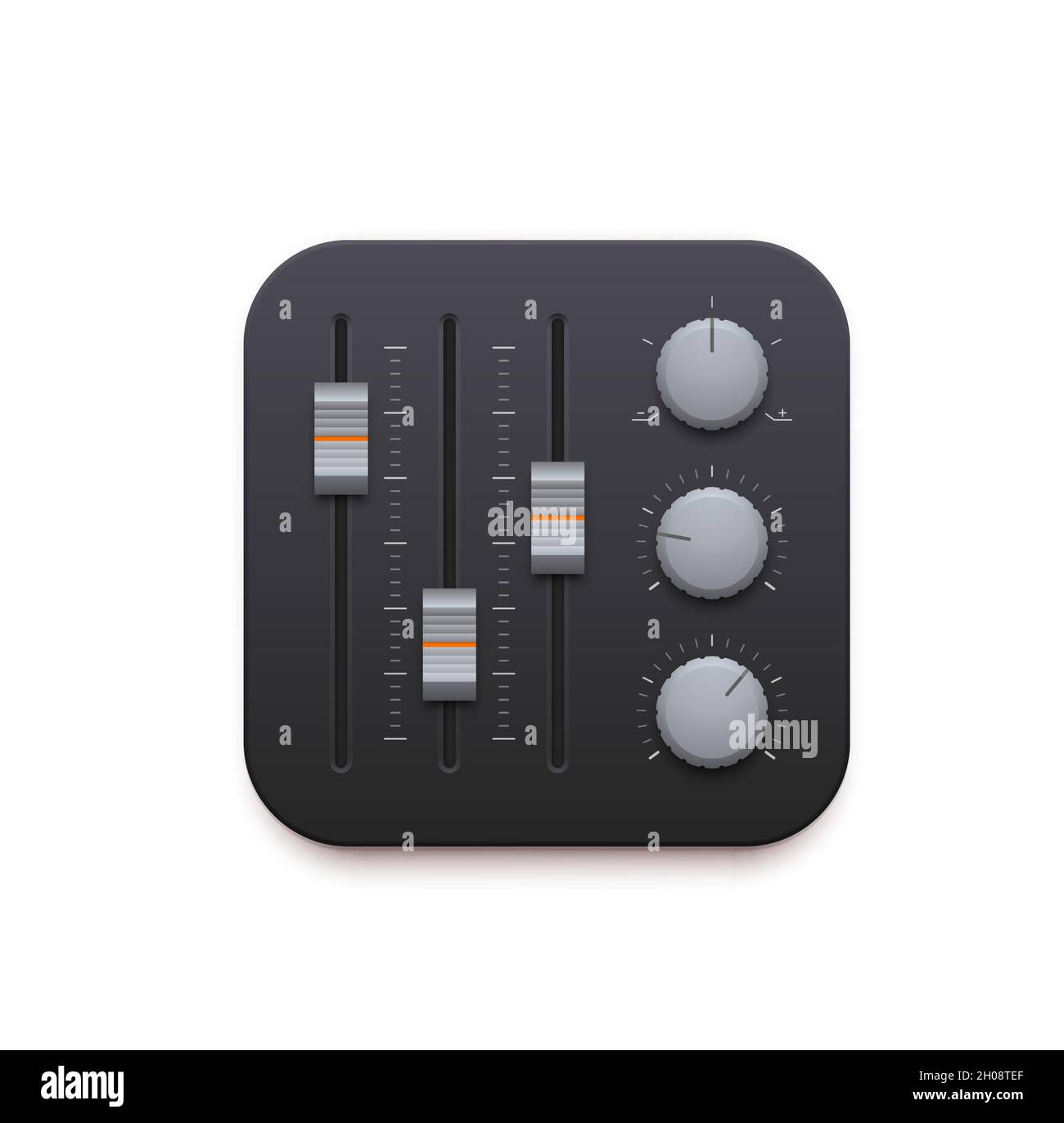 Sound mixer, music and sound record app 3d icon. Vector audio mixing