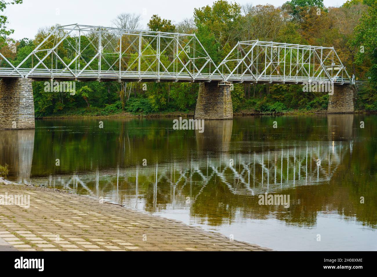 Dingmans Ferry, PA, USA October 10, 2021 The Dingman Bridge, a