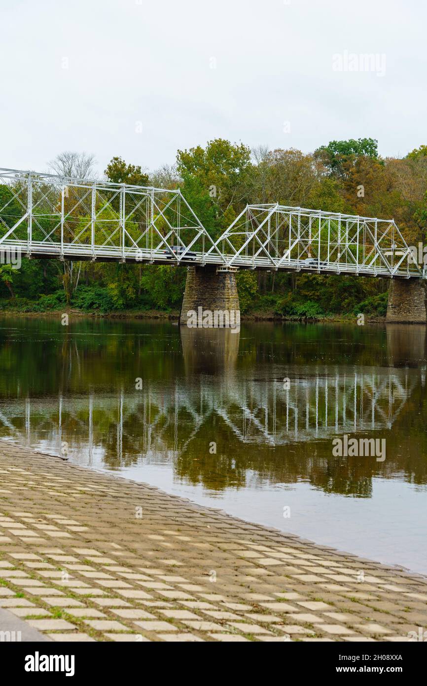 Dingmans Ferry, PA, USA October 10, 2021 The Dingman Bridge, a