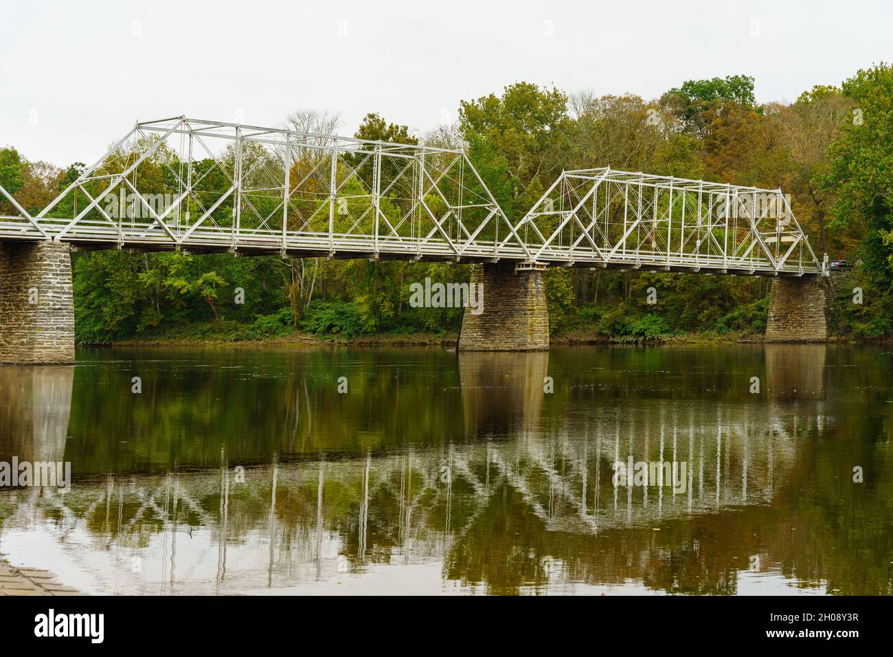 Dingmans Ferry, PA, USA October 10, 2021 The Dingman Bridge, a