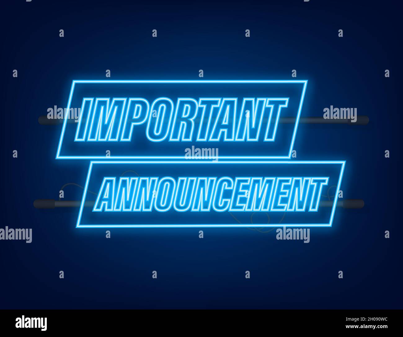 Banner with important announcement. Blue important announcement sign ...