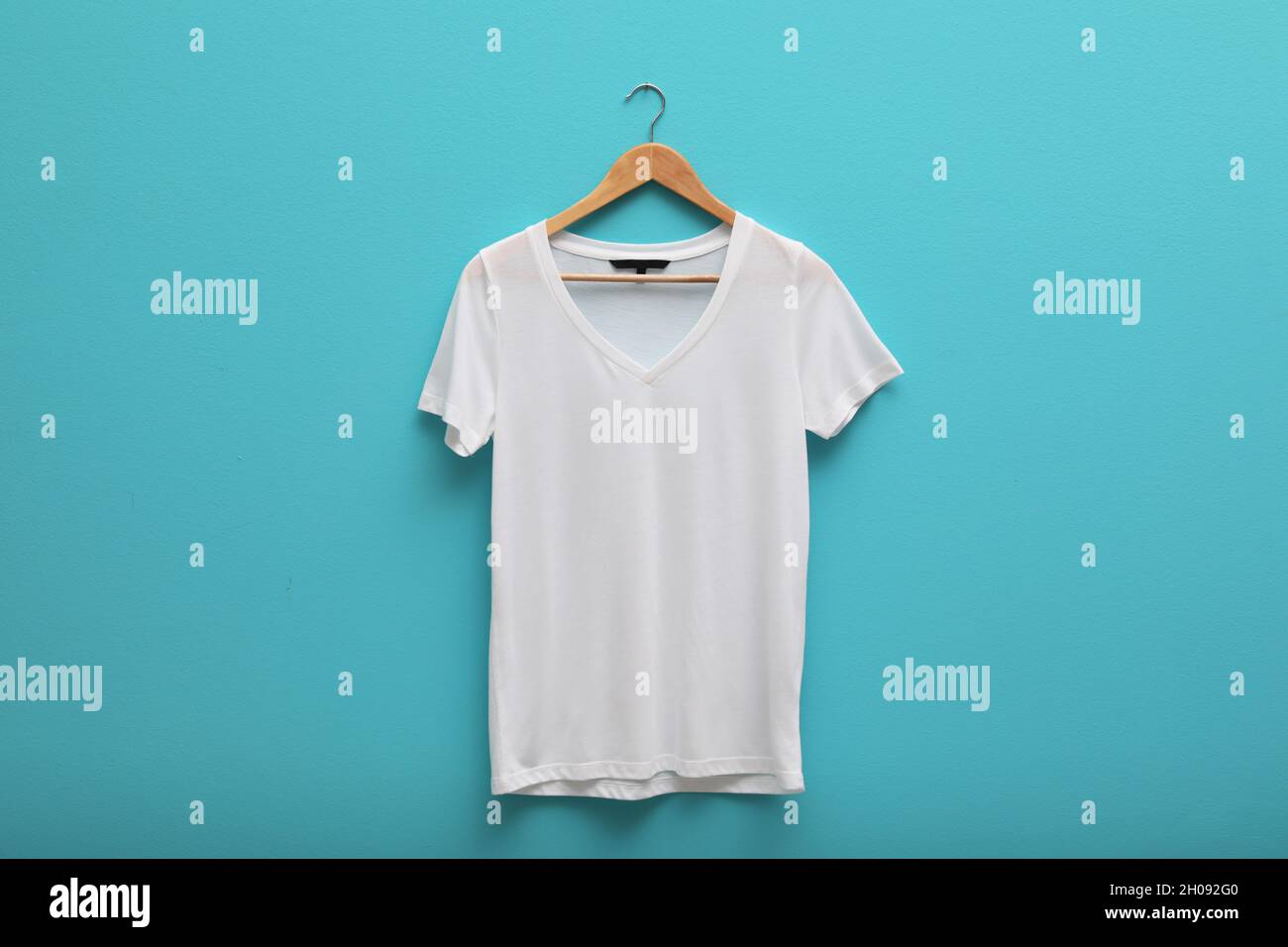 blank white colour t shirt mockup with hanger