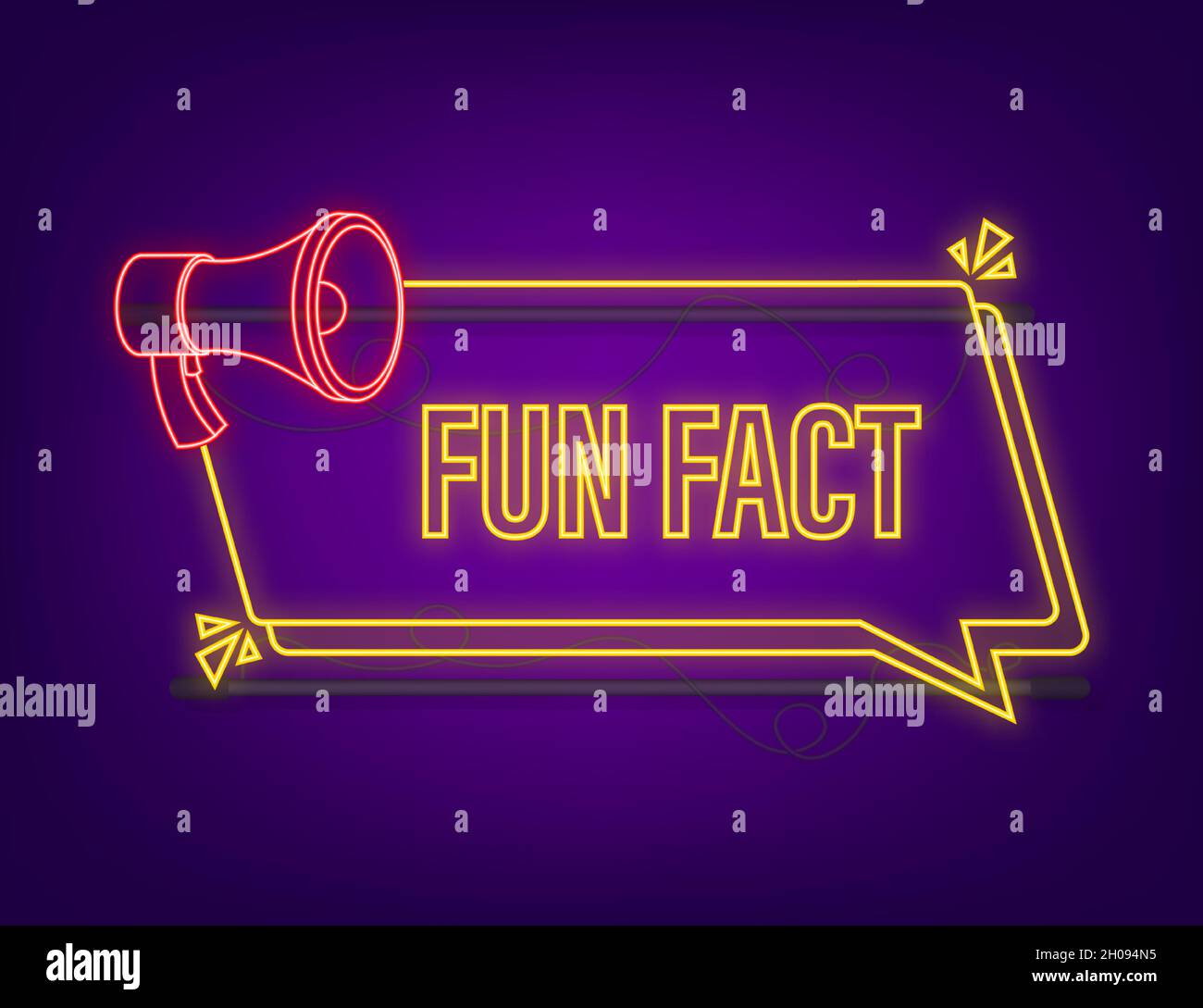 Fun fact neon icon on dark background. Vector stock illustration Stock ...