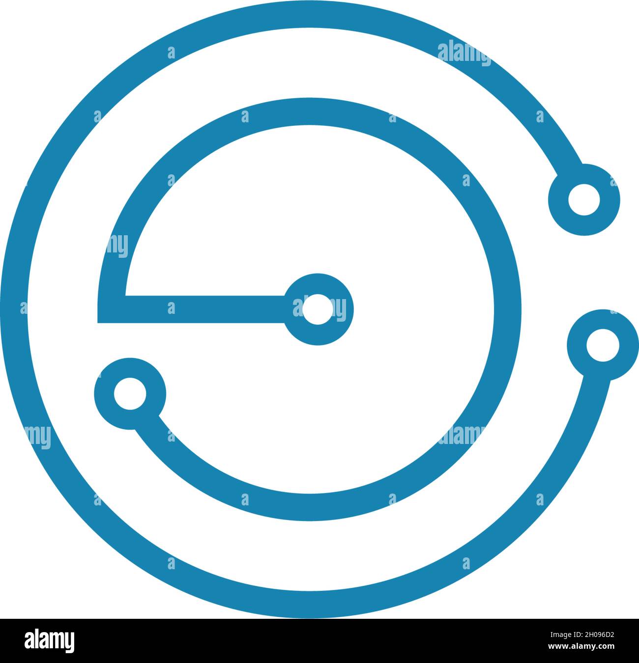 E letter circuit technology logo vector template Stock Vector