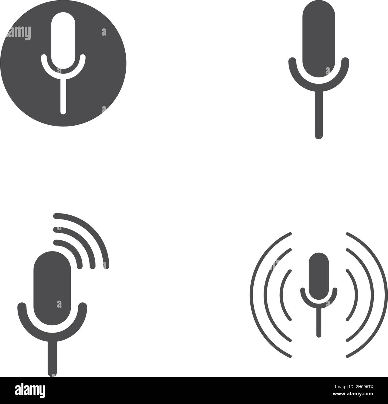 microphone icon vector template flat design Stock Vector