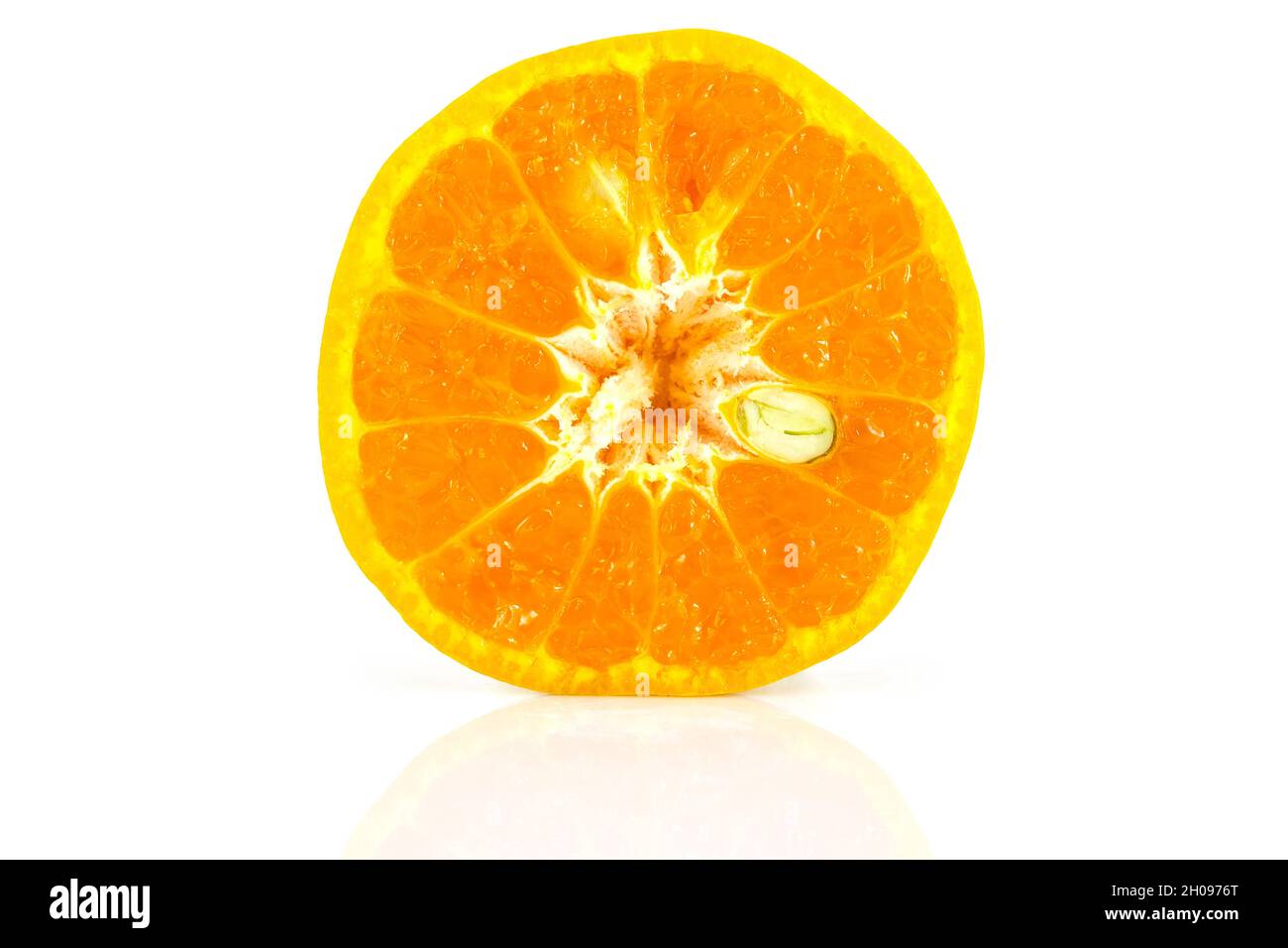 Orange fruit slice isolated on white background Stock Photo - Alamy
