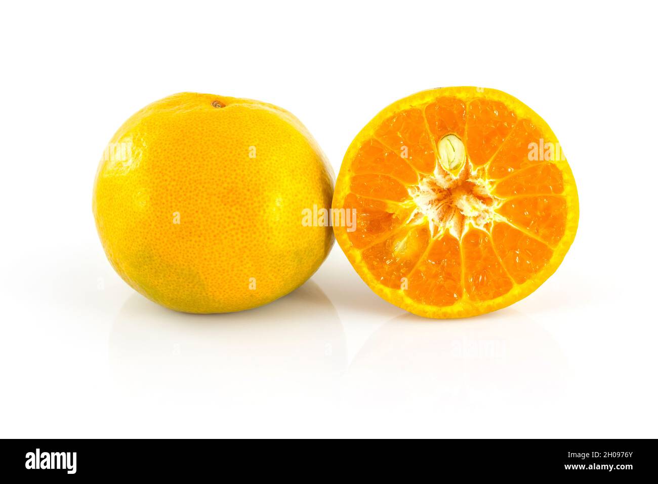 Orange fruit slice isolated on white background Stock Photo - Alamy