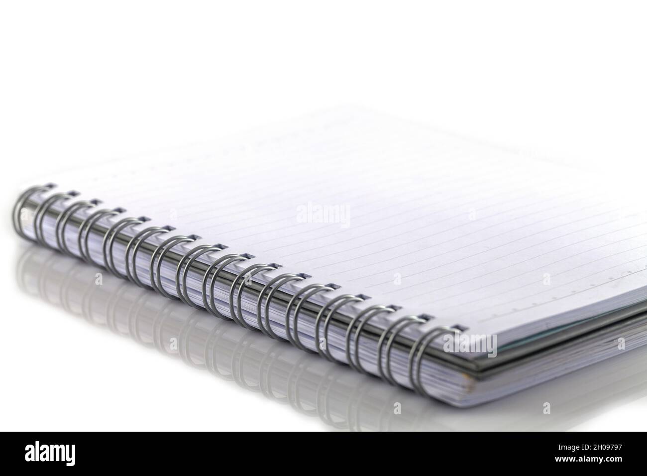 White spiral emty notebook on white background Stock Photo