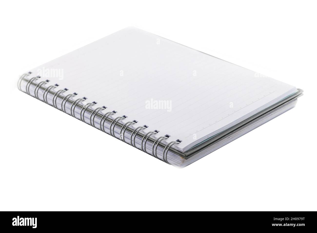 White spiral emty notebook on white background Stock Photo