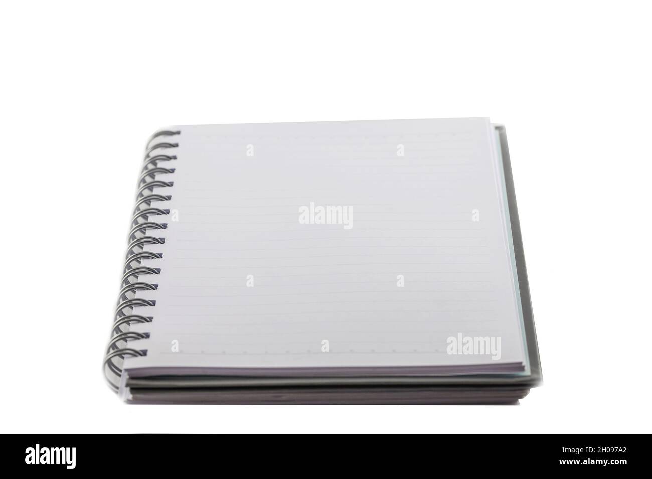 White spiral emty notebook on white background Stock Photo