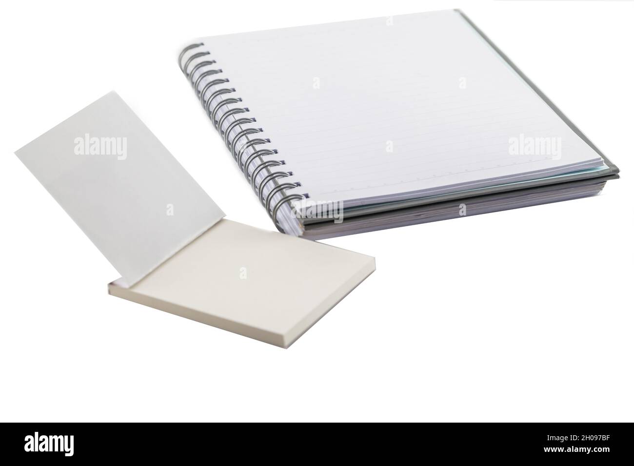 White spiral emty notebook on white background Stock Photo