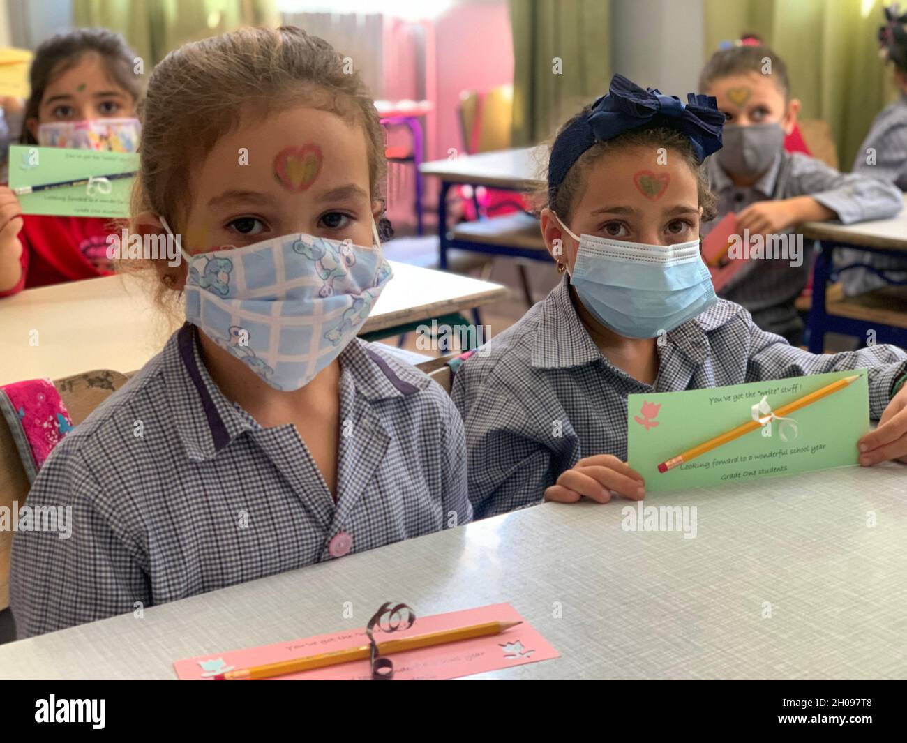 Beirut, Lebanon. 11th Oct, 2021. Students are seen in a classroom at a