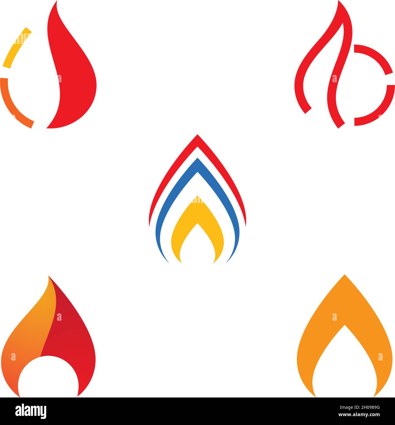Fire flame Logo Template vector icon Oil, gas and energy logo concept ...