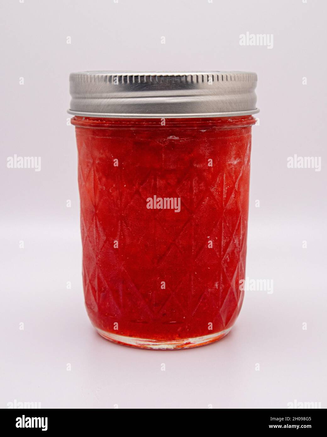 Glass container of jam strawberry jam Stock Photo Alamy