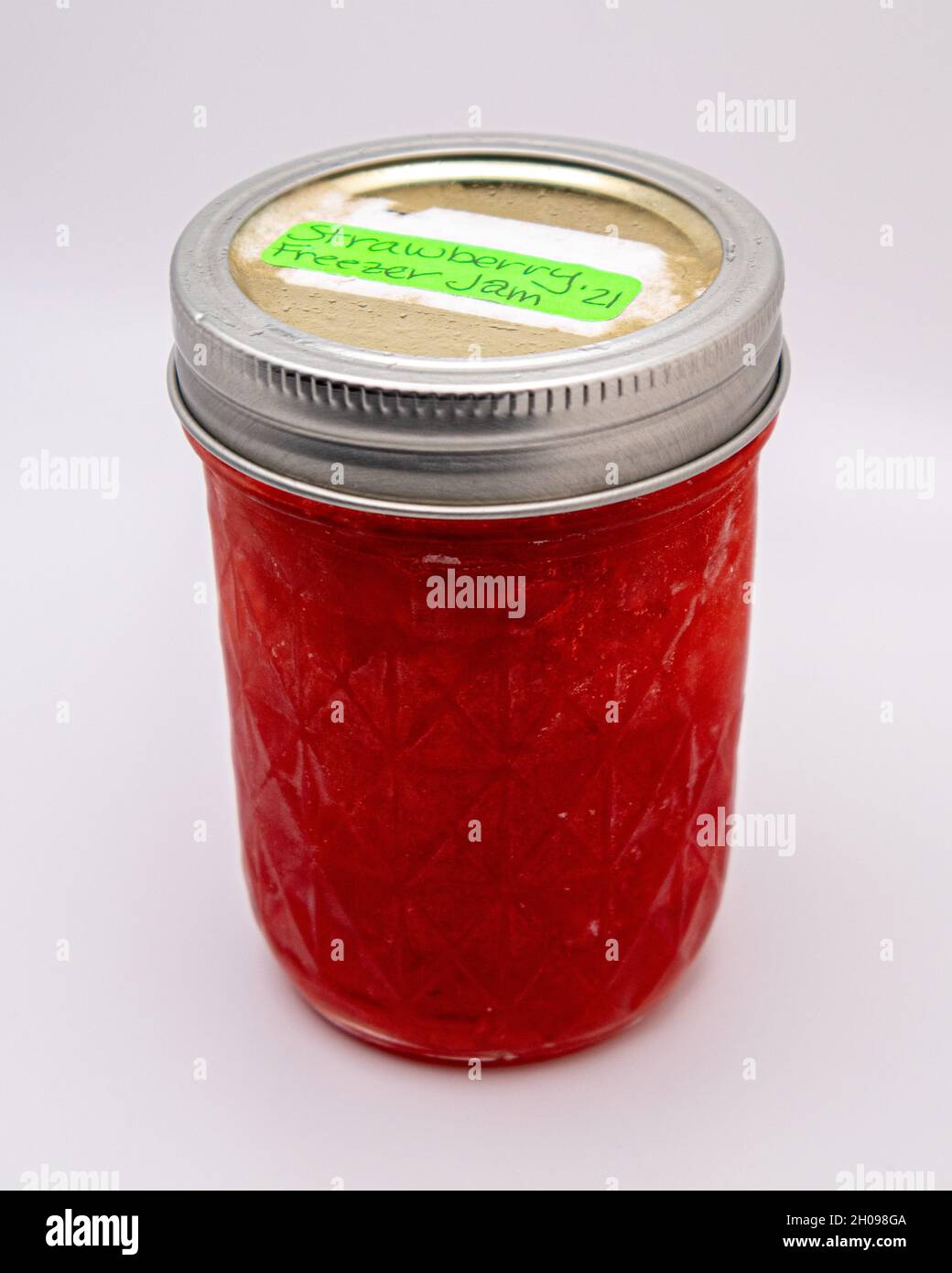 Glass container of jam strawberry jam Stock Photo Alamy